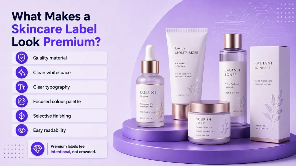 Elements that make skincare labels look premium