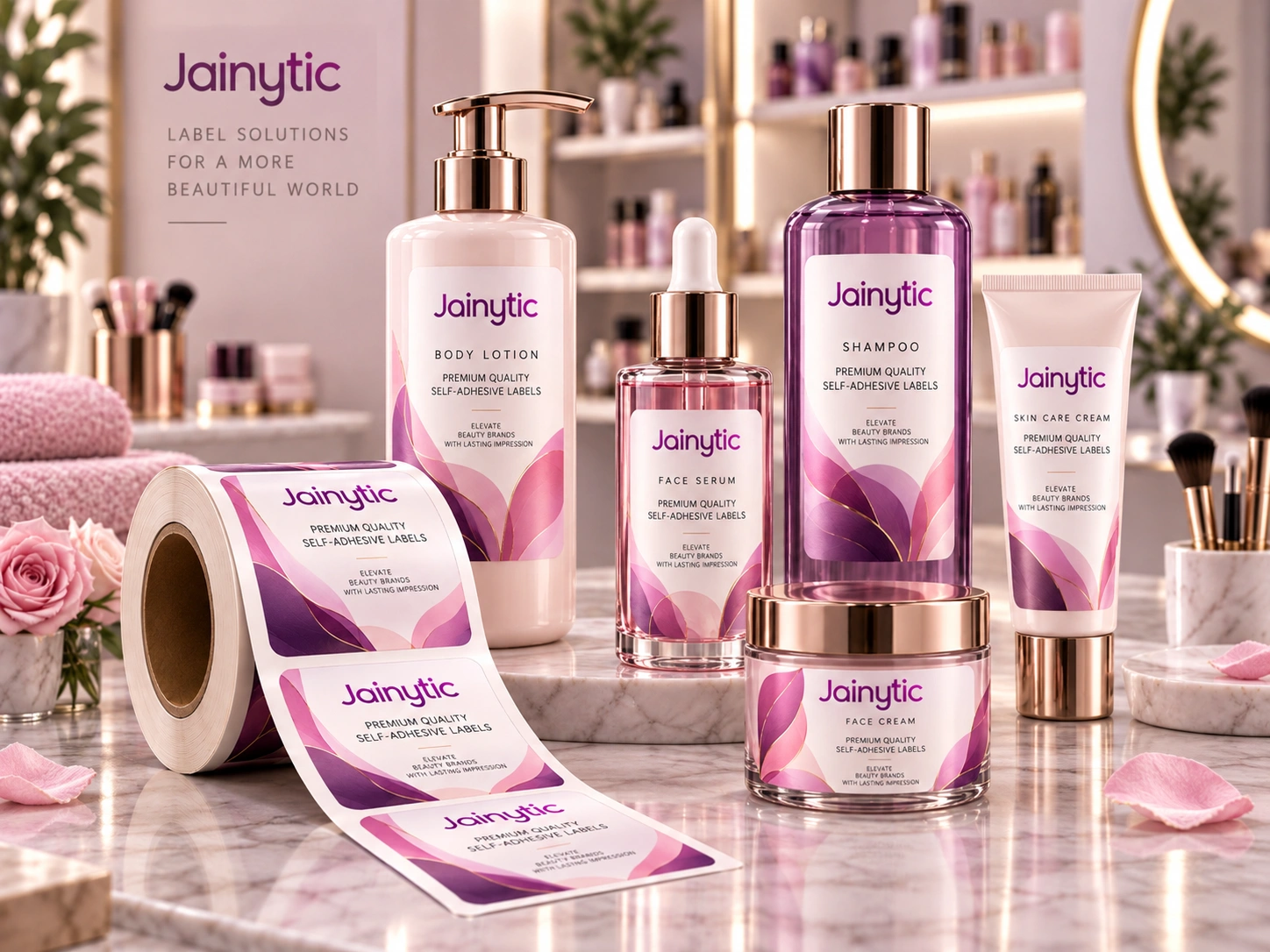 Cosmetic self-adhesive labels