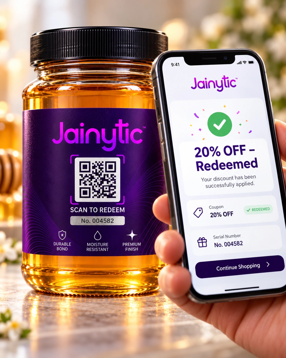 Serialised QR Coupon Labels by Jainytic